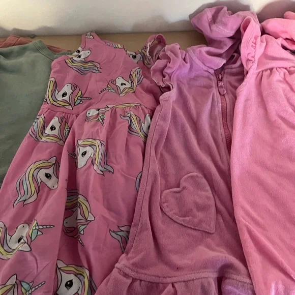 H&M old navy mixed lot brand Pink girls print  Kids Dresses 4-5-6 robes - Picture 6 of 7